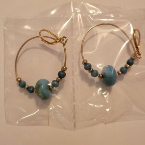 Avon Fiji Bliss Beaded Hoop Earrings